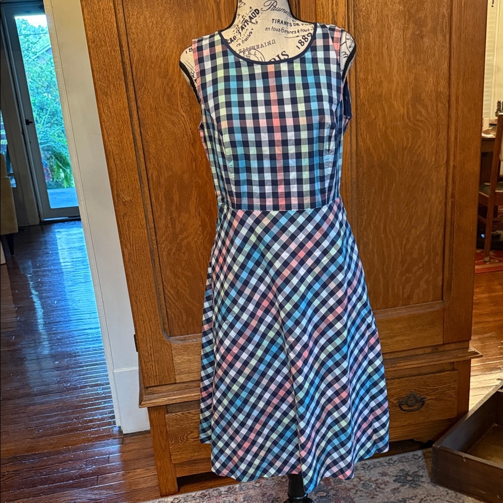 Talbots Multicolor Checkered Midi Dress 6